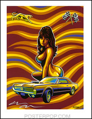 Almera Muscle Car Hand Signed Artist Print  8-1/2 x 11 Image