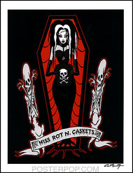 Pigors Miss Rot N Caskets Hand Signed Artist Print  8-1/2 x 11 Image