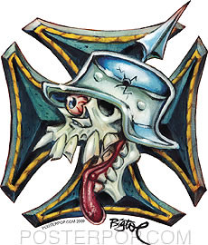 BigToe Skull Cross Sticker Image
