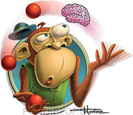 Doug Horne Juggling Monkey Sticker Image
