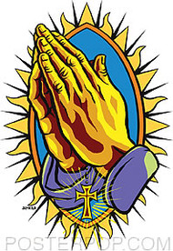Almera Praying Hands Sticker Image