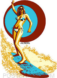 Almera Surfer Girl Sticker Image