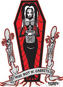 Pigors Rot n Caskets Sticker Image