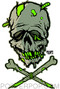 Pigors Zombie Skull Sticker Image