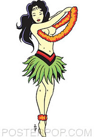 Pop Industries Hawaiian Girl Sticker Image