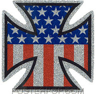 Pop Industries Iron Cross Flag Glitter Sticker Image