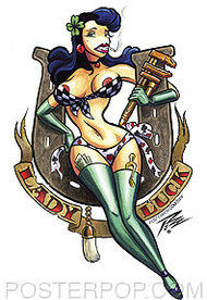 Pizz Lady Luck Sticker Image