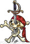 Pizz Pirate Skull Sticker Image