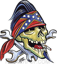Pizz Wrench Skull Sticker Image