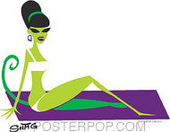 Shag Beach Girl Sticker Image