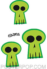 Shag Green Skulls Sticker Image