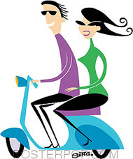 Shag Scooter Couple Sticker Image