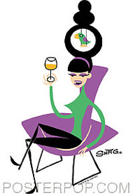 Shag Bird Chair Sticker Image