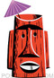 Shag Red Tiki Mug Sticker Image