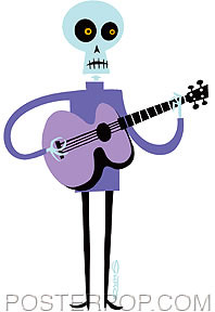Shag Lucky Guitarist Sticker Image