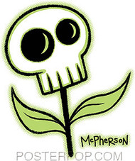 Tara McPherson Skull Flower Sticker Image
