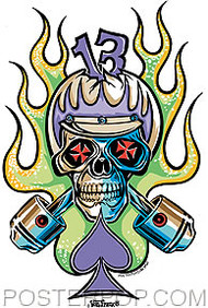 Von Franco Cycle Skull Sticker Image
