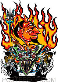 Von Franco Hot Rod Devil Sticker Image
