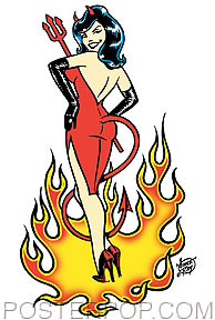 Vince Ray Devil Girl Sticker Image