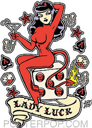 Vince Ray Lady Luck Sticker Image