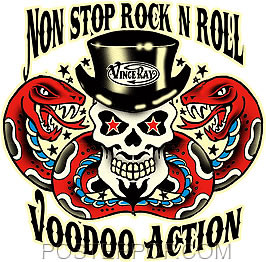 Vince Ray Non Stop Voodoo Rock and Roll Sticker