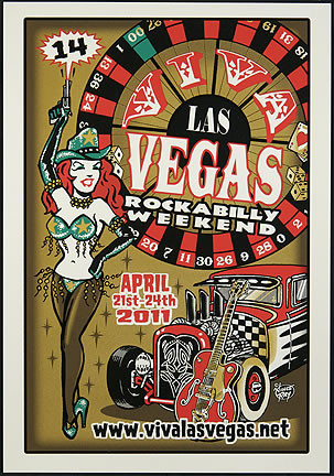 Vince Ray Viva Las Vegas #14 Silkscreen Event Poster 2011 Image