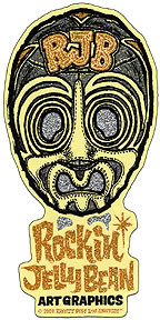 Rockin JellyBean Mask Gold Sticker Image