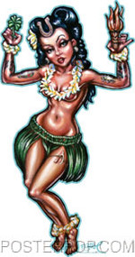 BigToe Lucky Hula Girl Sticker