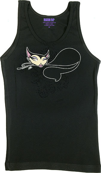 Pizz Cozy Kitty Womans Baby Doll Tee and Tank Top Image