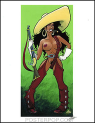 Pizz Mexi Chick Hand Signed Print 8-1/2 x 11 Image