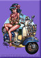 BigToe Lambretta Luau Fridge Magnet Image Purple