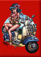 BigToe Lambretta Luau Fridge Magnet Image Red
