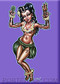 BigToe Lady Luck Hula Girl Fridge Magnet Image Purple