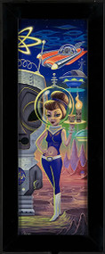 Aaron Marshall Space Tiki Blonde Limited Edition Fine Art Print on Stretched Canvas Framed