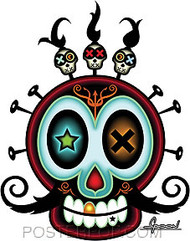 Rose Snake Sugar Skull Sticker Decal Chico Von Spoon CVS7