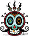 Chico Von Spoon XO Skull Sticker Image