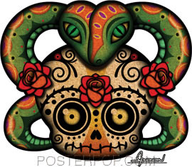 Chico Von Spoon Skull Sticker Image
