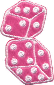 Fuzzy Dice Patch Pink Small 2