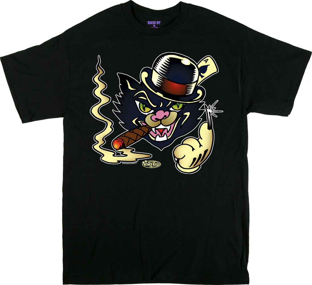 Vince Ray Black Cat T-Shirt
