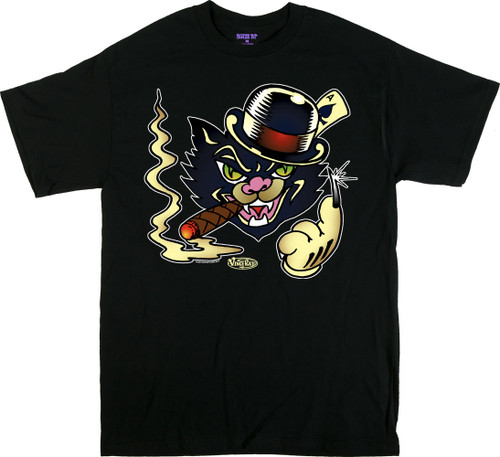 Vince Ray Black Cat T-Shirt Image