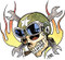 Pizz Ace Skull Sticker Image