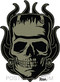 Artist Robert Kruse Franken-Skull Car Sticker Decal by Poster Pop. Frankenstein Skull with Pinstripe Kustom Hotrod Flames