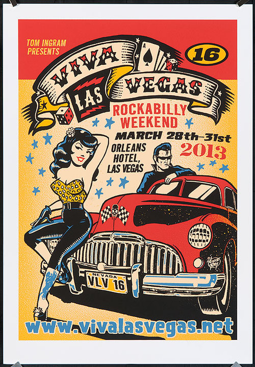 Vince Ray Viva Las Vegas 16 Silkscreen Event Poster 2013