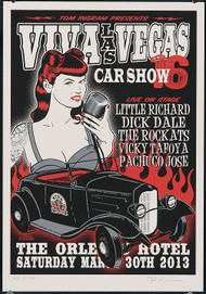 Copy of Rob Kruse Little Richard, Dick Dale, VLV16 Silkscreen Car Show Poster 2013 Image