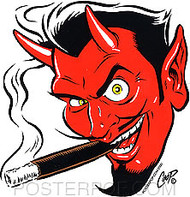 Coop Devil Head Sticker Image Left Facing