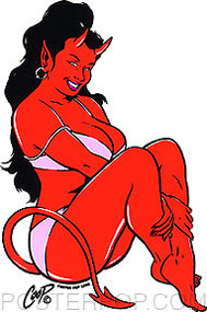 Coop Bikini Devil Girl Sticker Image