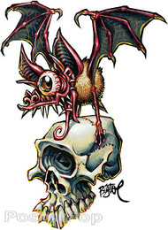 BigToe Skull Bat Sticker Image