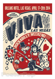 Viva Las Vegas VLV17 Silkscreen Event Poster 2014 by Vince Ray