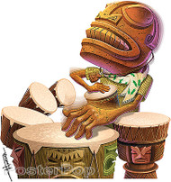 Doug Horne Tiki Bongo Sticker Image