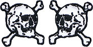 Collar Skull 1" Patch Pair